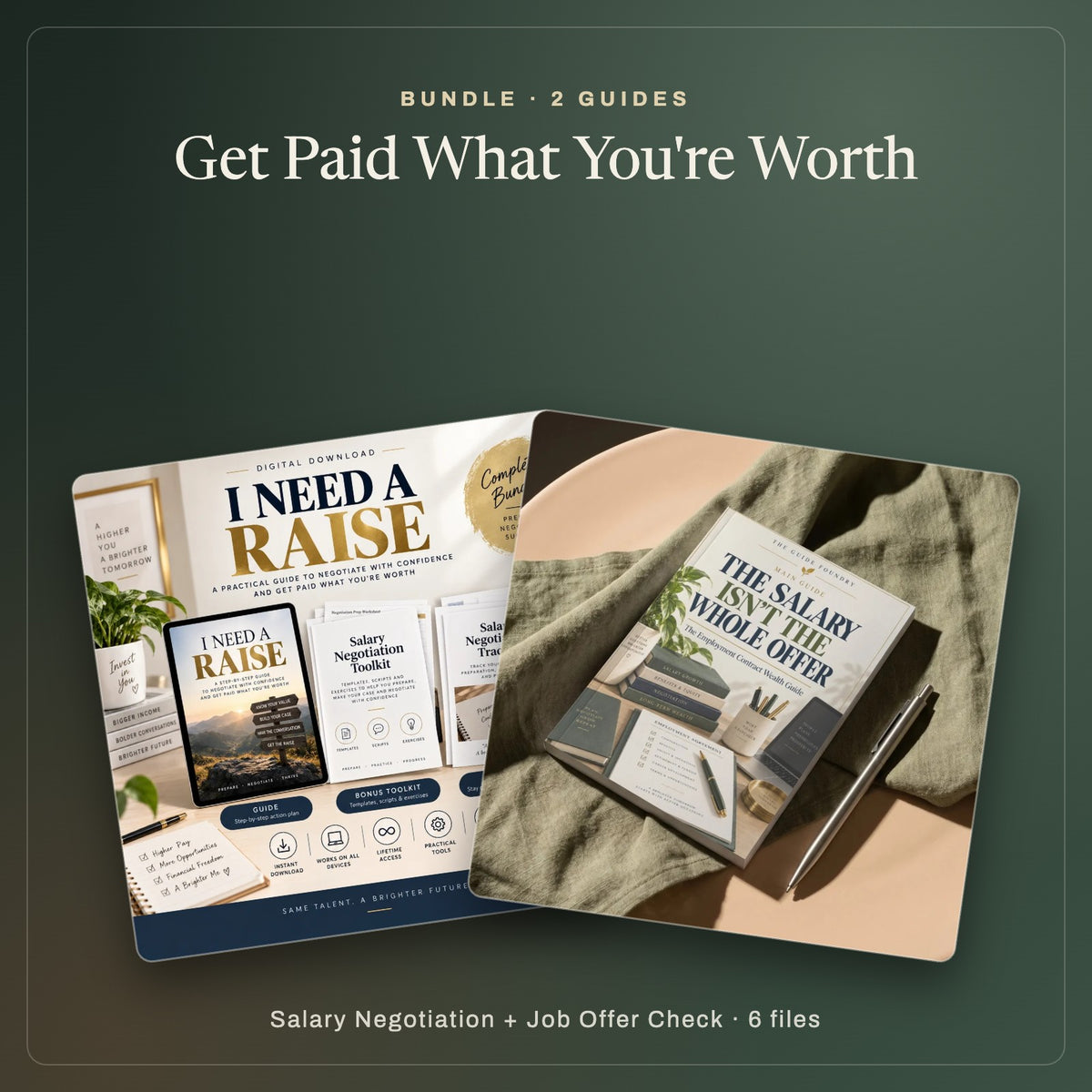 Get Paid What You're Worth bundle: salary negotiation and job offer guides