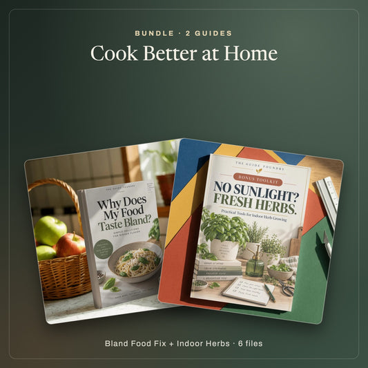 Cook Better at Home bundle: bland food and indoor herbs guides