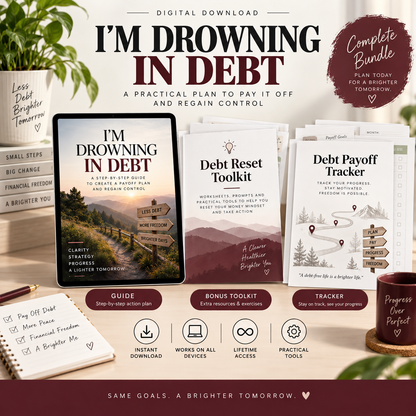 Complete digital bundle for I'm Drowning in Debt: The 30-Day Debt Reset
