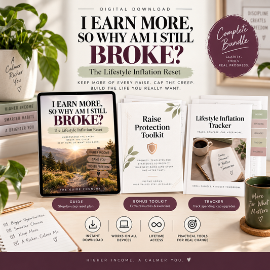 Complete digital bundle for I Earn More, So Why Am I Still Broke? The Lifestyle Inflation Reset
