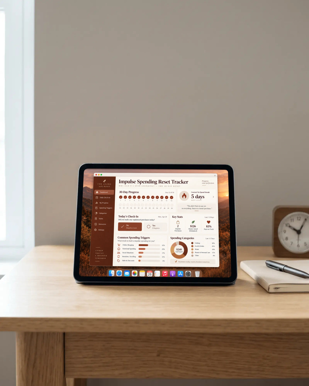 Impulse Spending Tracker — Excel tracker preview